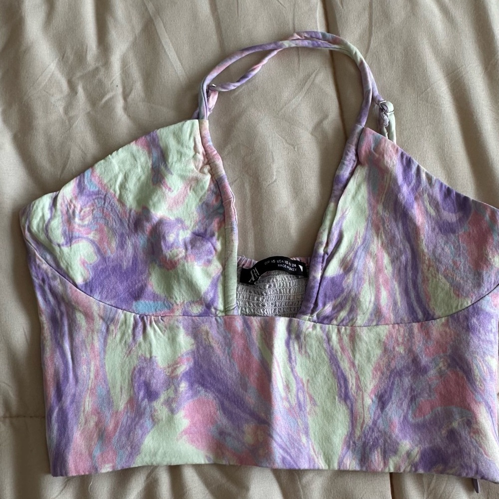 Pastel Tie-Dye Halter Top
